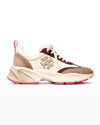 Tory Burch Good Luck Mixed Media Trainers In New Ivory Taupe