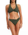 Jets Australia Jetset Twist-front Bikini Bottoms In Olive