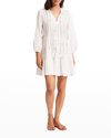 SEAFOLLY TIERED EMBROIDERED MINI A-LINE DRESS