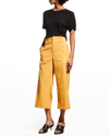 Rag & Bone Michal Striped Linen Crewneck Tee In Black