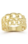 Sphera Milano Women's 14k Yellow Goldplated Sterling Silver Chain Band Ring In Yellow Gold