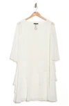Marina 3/4 Sleeve Tiered Ruffle Shift Dress In Ivy