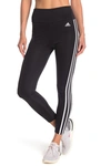 Adidas Originals Designed To Move High Rise 3-stripes 7/8 Sport Tights In Black/whit