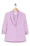 Cinq À Sept Khloe Ruched Sleeve Blazer In Pale Iris