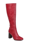 Journee Collection Karima Vegan Leather Tall Boot In Red