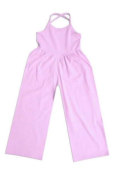Joe-ella Kids' Wide Leg Halter Jumpsuit In Pink