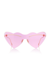 Loewe Figurative Metal Heart-shaped Sunglasses In Pink