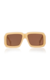 Loewe Women's Oversized Rectangular-frame Acetate Sunglasses In Off-white