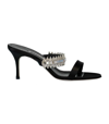 Manolo Blahnik Sako 70 Crystal-embellished Satin Mules In Black