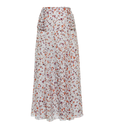 Dorothee Schumacher Floral-print Burn-out Velvet Maxi Skirt In Multi Colour