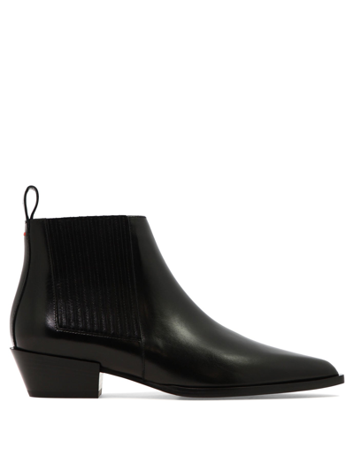 Aeyde Bea Leather Ankle Boots In Black