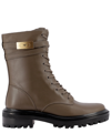 Tory Burch Ankle Boots Combat Leather Olive In Brown