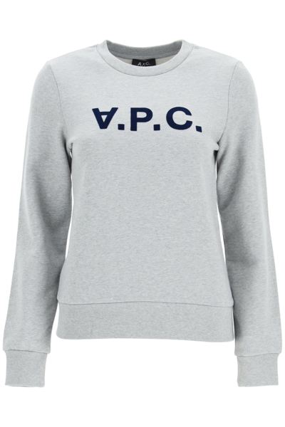 Apc Grey Logo-print Crewneck Sweatshirt