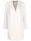 Alberto Biani Buttoned Up Wool Coat In White