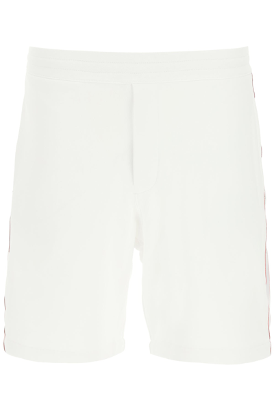 Alexander Mcqueen Men's Selvedge Logo Swim Shorts In White