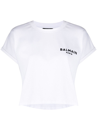 Balmain Women's White Cotton T-shirt