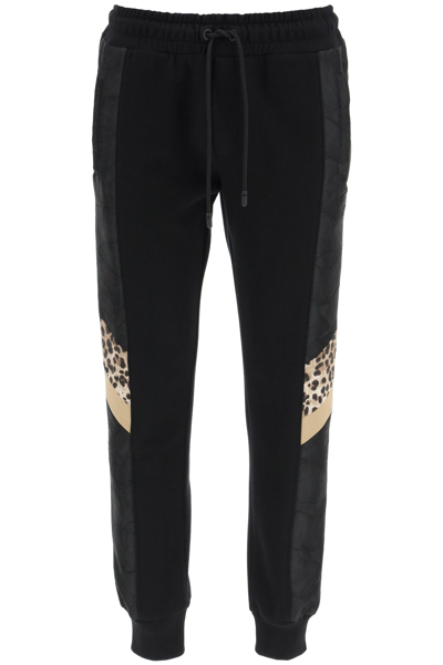 Dolce & Gabbana Leopard Print Track Pants In Black