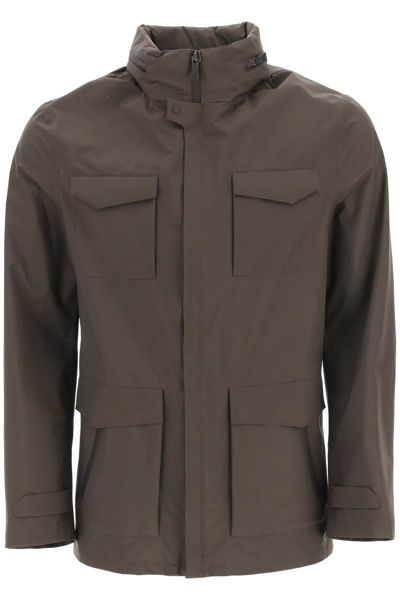 Herno Laminar Laminar Gore-tex Field Jacket In Brown