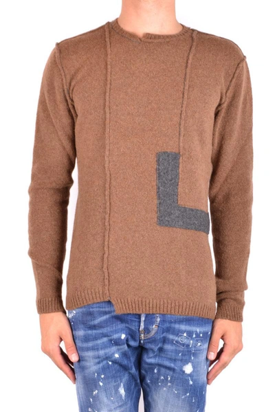 Isabel Benenato Mens Brown Wool Jumper In Camel