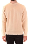 Laneus Men's Beige Wool Sweater In Milk