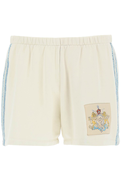 Liberal Youth Ministry Logo Sport Shorts With Crystals In Beige