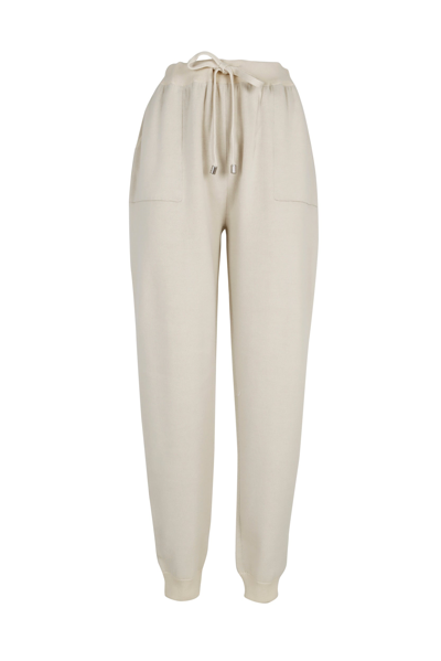 Malo Drawstring-waist Tapered Trousers In White