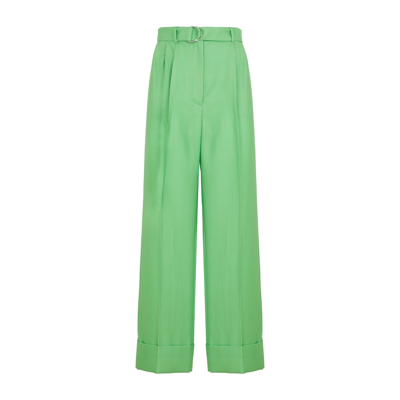 Miu Miu Levantine Cuffed Pants In Apple Green