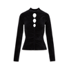 Msgm Cut-out Detail Knitted Top In Black
