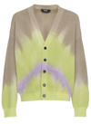 Msgm All Over Tie Dye Cotton Cardigan In Green