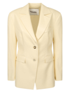 Nanushka Single-breasted Textured Blazer In Beige