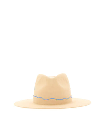 Nick Fouquet La Royal Palm Embroidered Hat In Nude