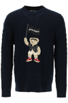 PALM ANGELS PALM ANGELS PIRATE BEAR EMBROIDERED SWEATER