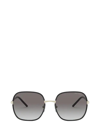 Prada Womens Black Pr 67xs 58 Rectangle-frame Metal Sunglasses In Pale Gold / Black