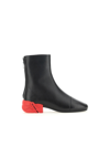 Raf Simons Black Solaris-high Leather Boots In Black Red