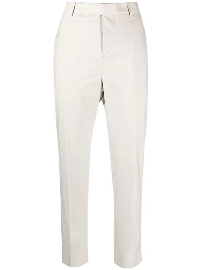 Rick Owens High-waisted Slim Fit Trousers In Grey