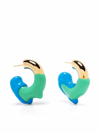 Sunnei Small Rubberized Hoop Earrings In Green
