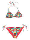 Valentino Archive Logo Print Bikini Set In Multicolour