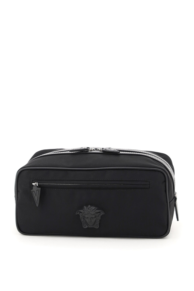 Versace La Medusa Wash Bag In Black