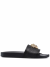 Versace Black Palazzo Slides In Black