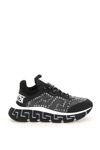 Versace Trigreca Sneakers With Crystals In Black