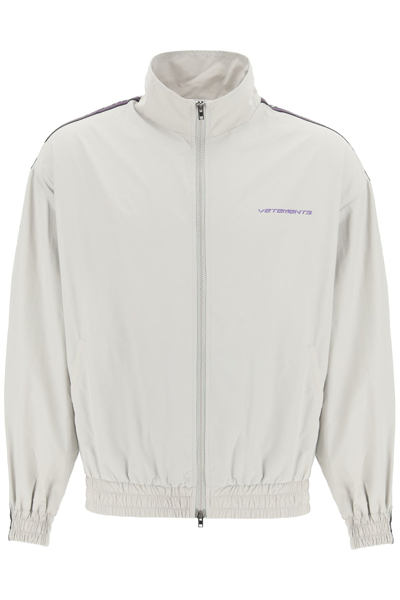 Vetements Logo Tape Track Jacket In Grey,purple,black | ModeSens