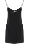 Vetements Logo-print Spaghetti-strap Dress In Black
