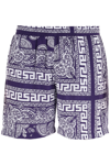 Aries Purple Bandana Print Bermuda Shorts In Mixed Colours