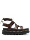 Dr. Martens Dr.martens Nartilla Sandals In Brown Leather In Brown