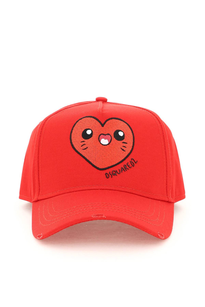 Dsquared2 Heart Me Baseball Cap In Red
