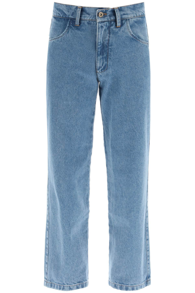 Liberal Youth Ministry Denim Pants With Logo Patch In Blue