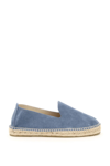 Manebi Hamptons Contrast-stitch Suede Espadrilles In Light Blue