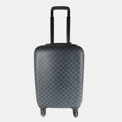 Pre-owned Louis Vuitton Damier Graphite Canvas Cobalt Zephyr 55 Suitcase In Black