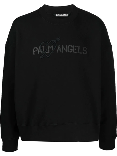 Palm Angels Logo-print Sweatshirt In Nero
