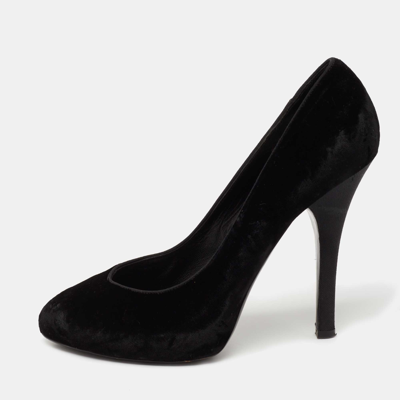 Pre-owned Dolce & Gabbana Black Velvet Pumps Size 39.5